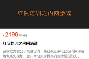 谢公子红队培训之内网渗透，视频+课件资料|价值2199